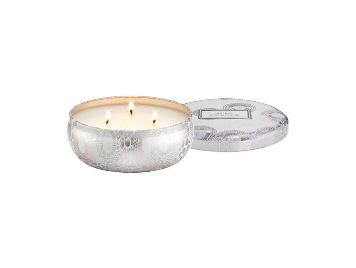 Voluspa Bougie parfumée Japonica 3-wick Tin 40 heures Mokara Orchid