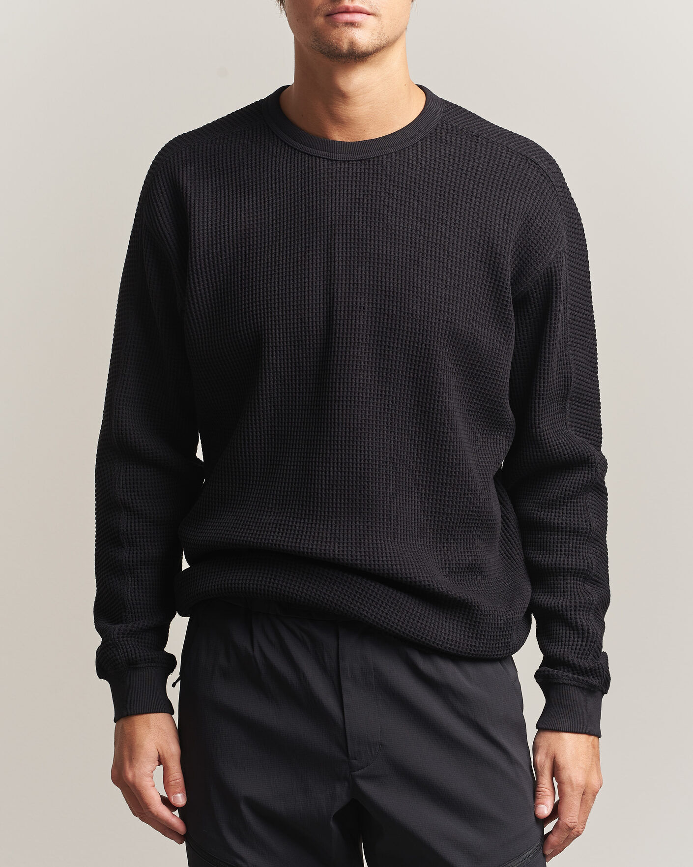 Snow Peak Heavyweight Waffle Pullover Black men M Sort