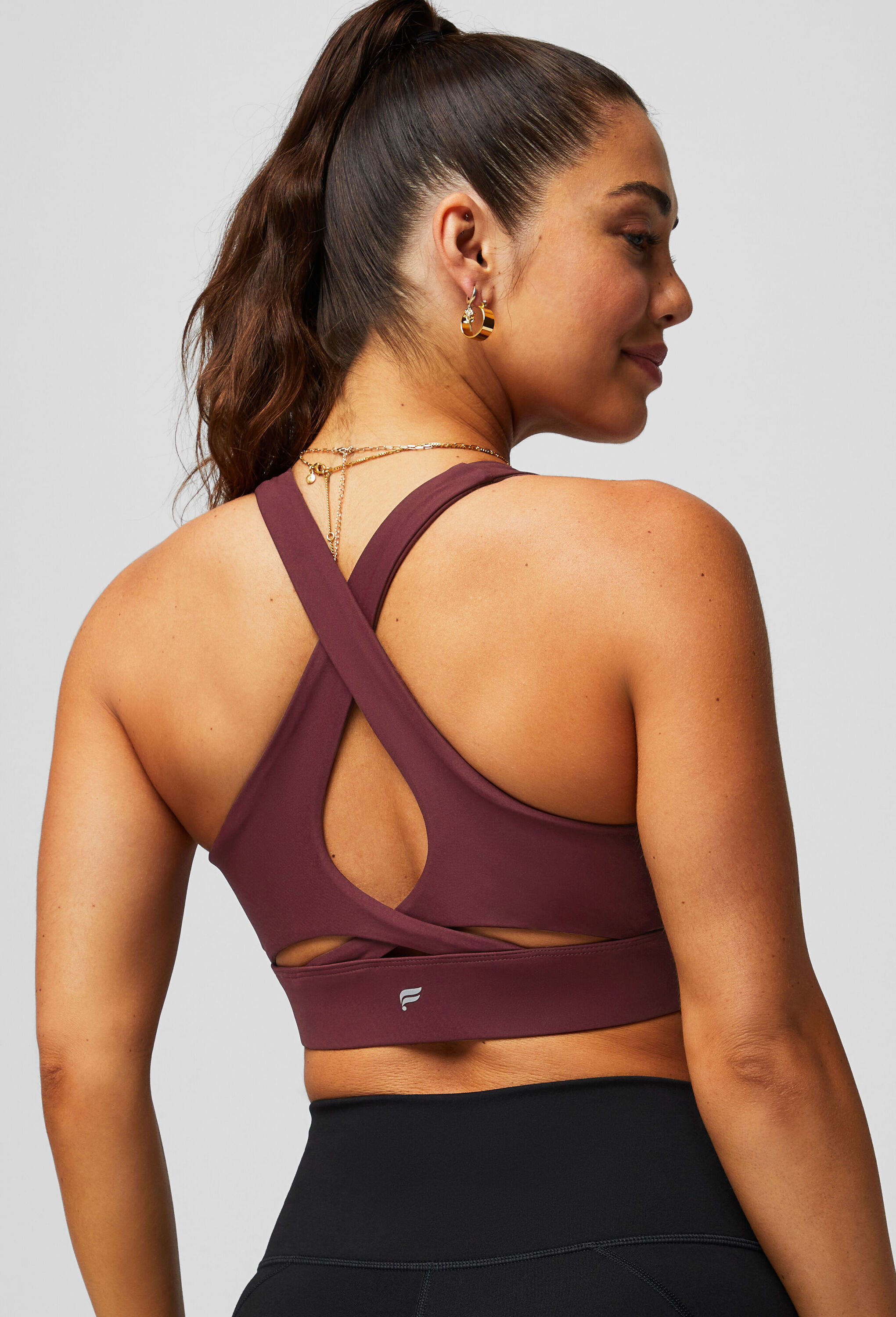 Sport-BH FABLETICS "Fabletics Sport-BH NO-BOUNCE HIGH IMPACT SPORTS BRA", Damen, Gr. L, US, rot, Sportlich, BHs Sport-BH, mit breitem Unterbrustband