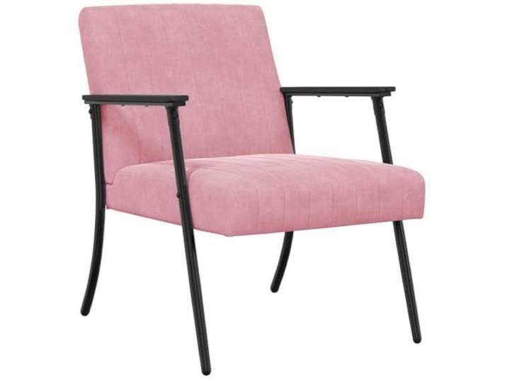 Rosa Samtsessel mit Schaumstoff und Holzrahmen für Wohnzimmer und Weicher Samt, Schaumstoff-Füllung, stabiler Rahmen, moderner Stil, leicht zu pflegen