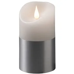 Konstsmide Weihnachtsbeleuchtung  LED Echtwachskerze weiß silber Banderole