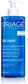 Uriage DS HAIR Soft Balancing Shampoo champô de limpeza para o couro cabeludo sensível 500 ml. DS HAIR Soft Balancing Shampoo