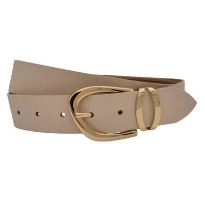 Ledergürtel ANNAMATONI "AnnaMatoni Ledergürtel Lora Ledergürtel Lora", Damen, Gr. TW115 - 130cm Gesamtlänge, beige (creme 105), 100% Leder, Gürtel Ledergürtel