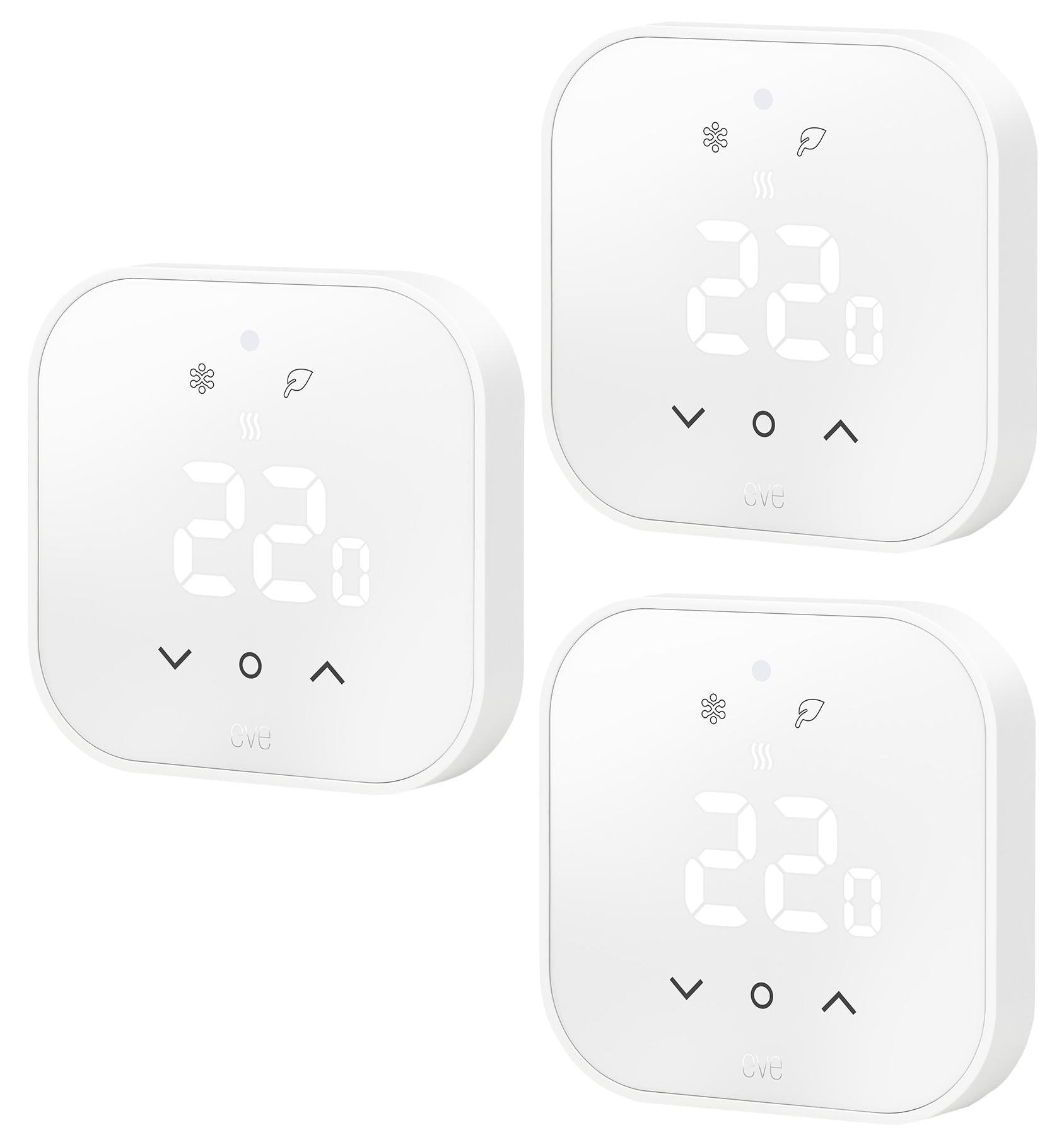 Eve Systems Eve Thermostat - Smartes Thermostat (Matter) für Fußbodenheizung 3er Pack 5C44-075 x3