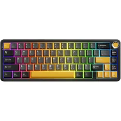 Marvo Titan 65 Wireless (US, Kabelgebunden, Kabellos), Tastatur, Schwarz, Transparent