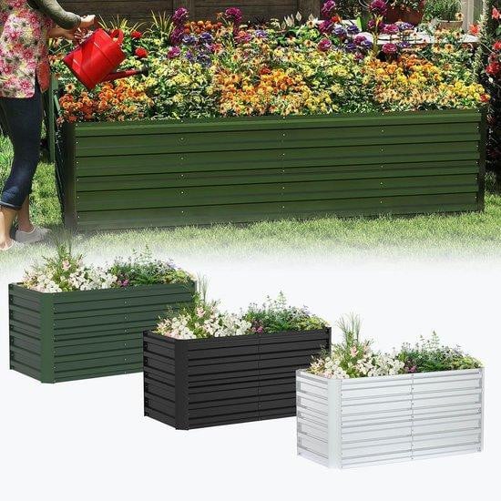 Verhoogd bloembed WAN - Metalen tuinbak - Zwart - B/D/H: 120 x 60 x 58 cm