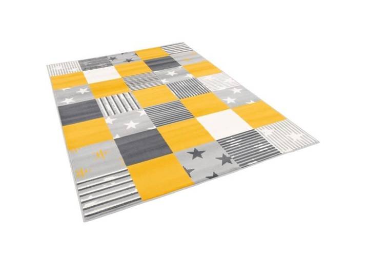 Pergamon - Samba - Tapis pour enfants et jeunes - Étoiles à carreaux jaune gris - 190x280 cm