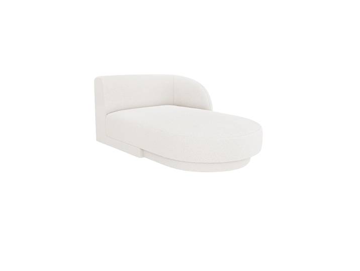Modulare Design Chaiselongue „Miley“ Bouclé Weiss Chosen by Bloomingloft