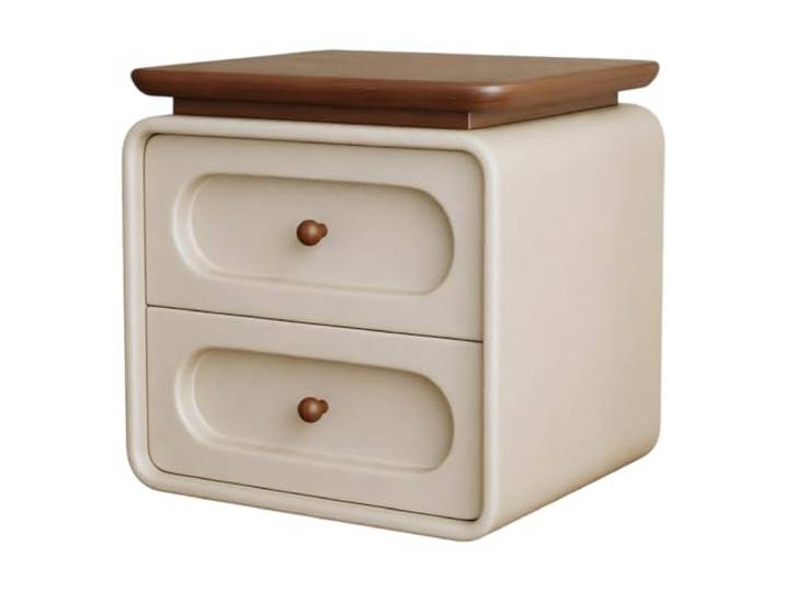 FZL02068LM Zimmer Nachttisch mit 2 Schubladen, Beistelltisch for Schlafzimmer(Beige,Klein)
