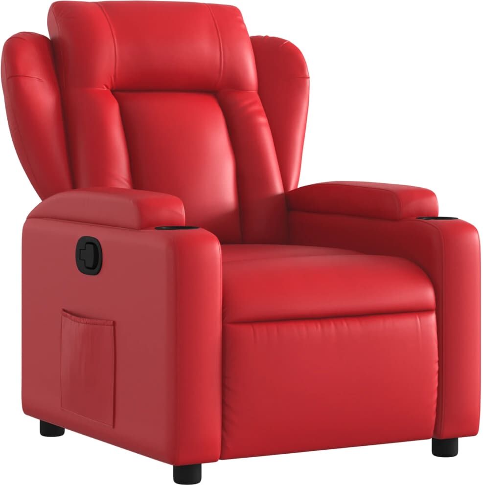 vidaXL Fauteuil inclinable Rouge Similicuir