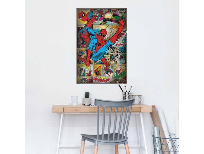 Affiche Spider Man rétro Papier Multicolore 61 x 92 x 0cm