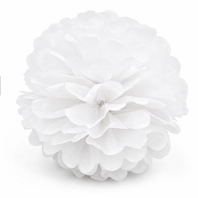 Creativery 1 Pompon 12cm Seidenpapier Pompoms Papierblumen Hängedeko Partydeko Klein Weiß