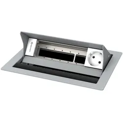 Kindermann CablePort Standard2 4-fach - 1x Strom - Tischeinbau - RAL 9006 - 7492...