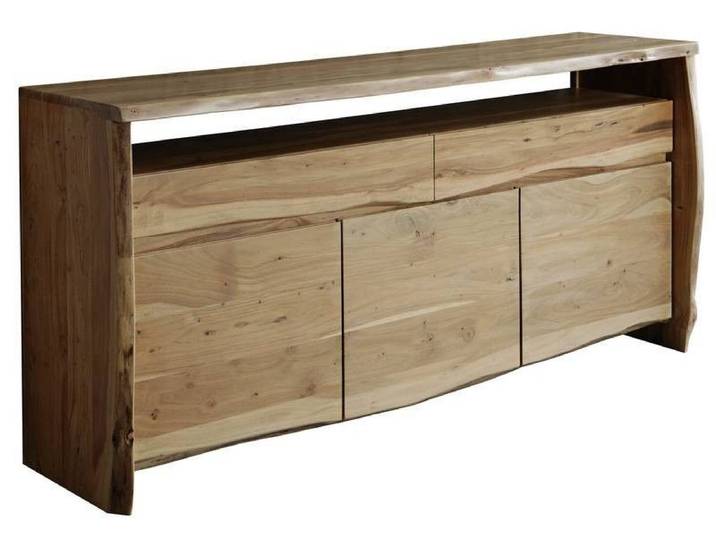 MASSIVMOEBEL24 Buffet 191x45 Acacia laqué Bois naturel PURE ACACIA #102