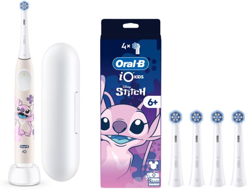 Oral-B iO Kids Disney Stitch Angel toothbrush and replacement toothbrush head set