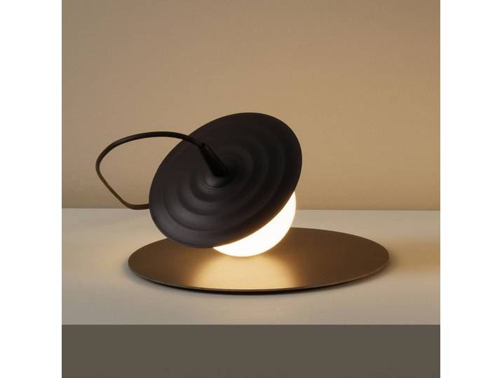 Milan Iluminación Designer Tischlampe Symphony, schwarz, für Wohn- / Esszimmer, Metall, Design, Tischlampe