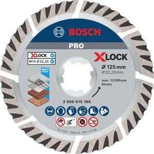 Bosch Trennscheibe PRO Multi Material, X-Lock, Diamanttrennscheibe, für Beton, 125 x 2 mm