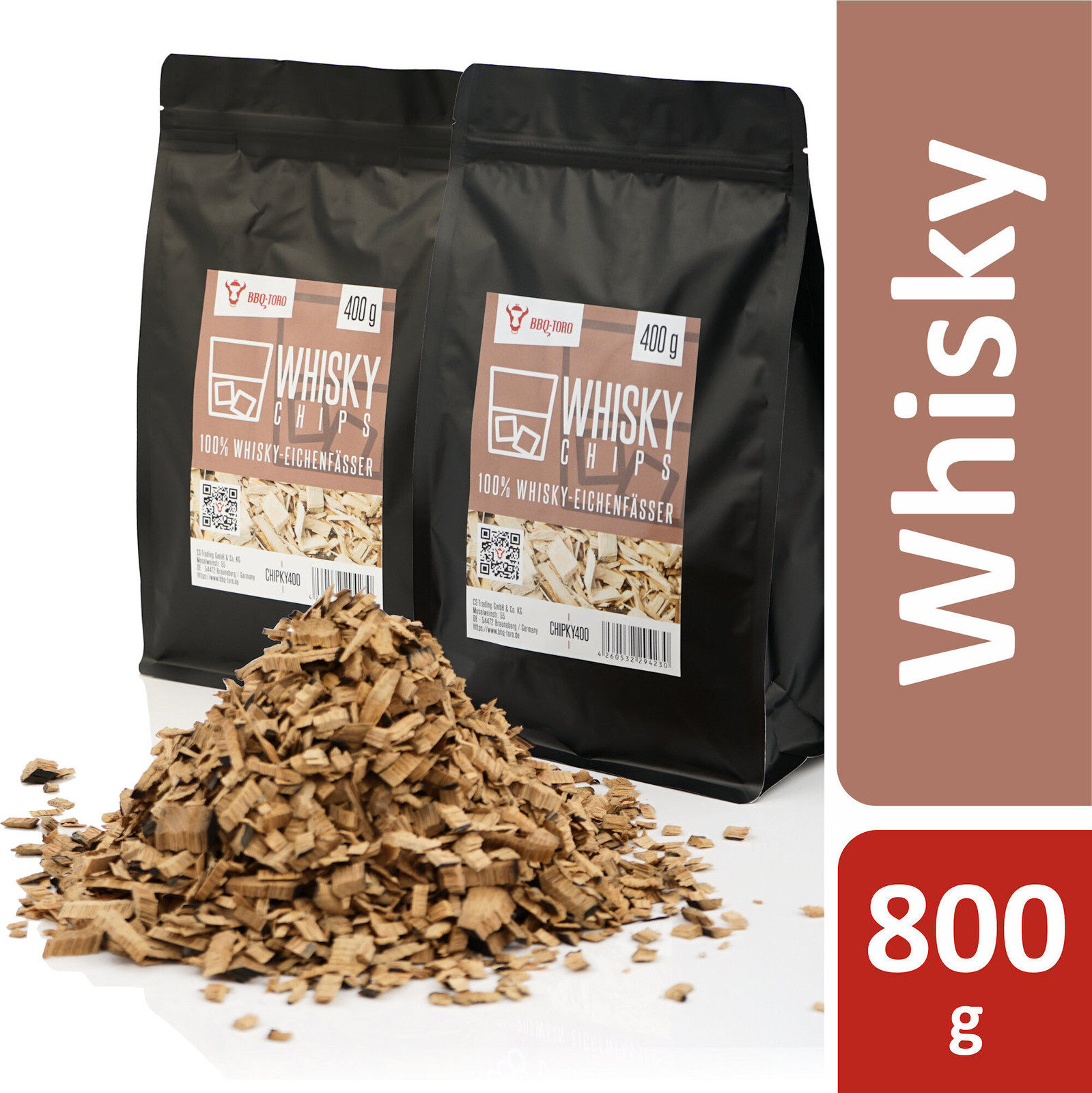 BBQ-Toro Whisky-rookvlokken, 800 g, gemaakt van 100% whiskyvaten