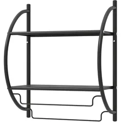 Helloshop26 - Wandregal fürs Badezimmer 45 x 25,5 x 55 cm erleichtert die Raumorganisation modernes Design aus schwarz verchromtem 20_0012068
