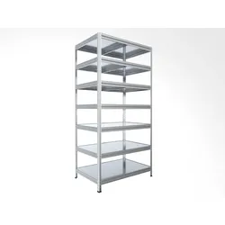 Schwerlastregal Biedrax 60 x 60 x 240 cm, Verzinkt, 7 Stahlböden, Fachlast 150 kg pro Fachboden