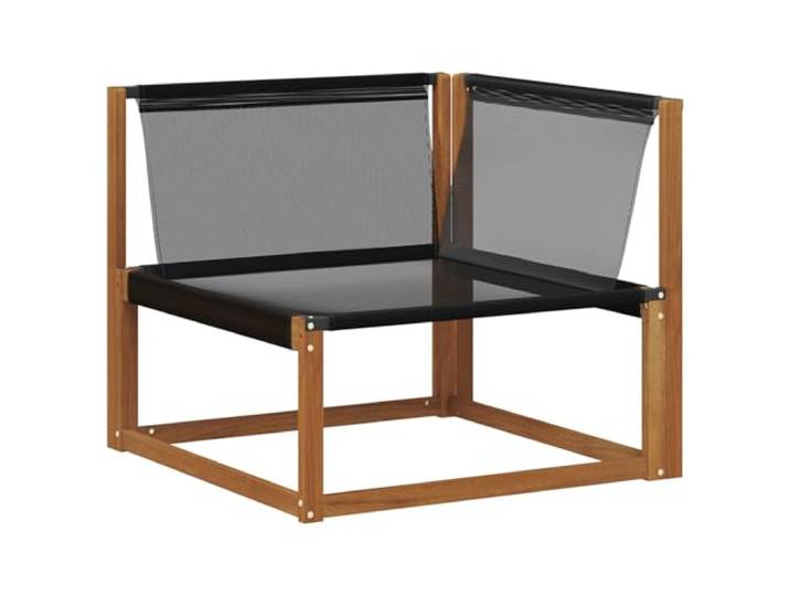 KTHLBRH Ecksofa für den Außenbereich, Akazienholz, Massivholz und Textilene Modulares Kissen, Polyester, wetterfest, 1 Stück, natur