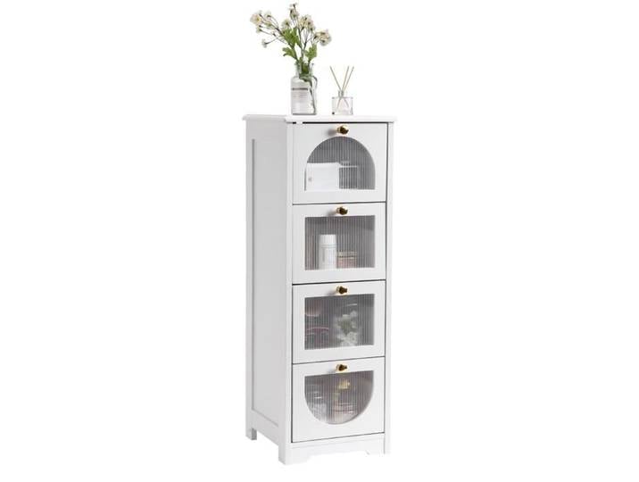 Armoire sdb blanc 4 tiroirs solaire 11.8x11.8x33.1in sdb/salon