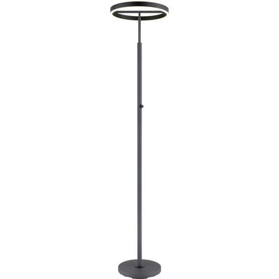 GLOBO LIGHTING Deckenfluter "EMANUEL", schwarz (anthrazit), 1, Ø 40cm H: 181cm, 1 Stk., Leuchten, LED Deckenfluter anthrazit, 4000K, Drehdimmer, starkes Licht, Deckenfluter