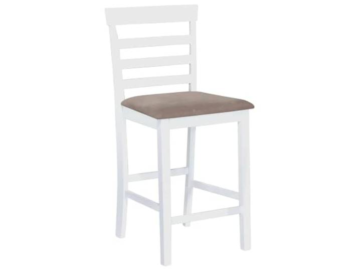 HGPOTUY Barhocker 2 STK. Weiß Stoff Gummibaumholz-Rahmen, Schaumstoff-Polsterung, max. 110 kg pro Sitzplatz, Küche, Esszimmer, rustikaler Charme