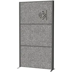 MAUL Stellwand »MAULconnecto Uplight« 3 Akustikpanels dunkelgrau mit Standfuß grau, 100x182x35 cm