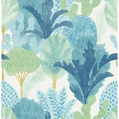 A-Street Prints Ari Teal Desert Oasis Wallpaper