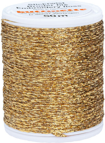 buttinette Sticktwist "Metallic", gold, 50 m
