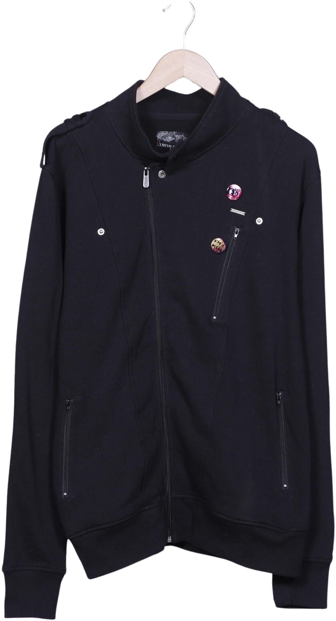 Iron Fist Herren Jacke, Schwarz, Gr. L, Synthetik / Baumwolle - Second Hand