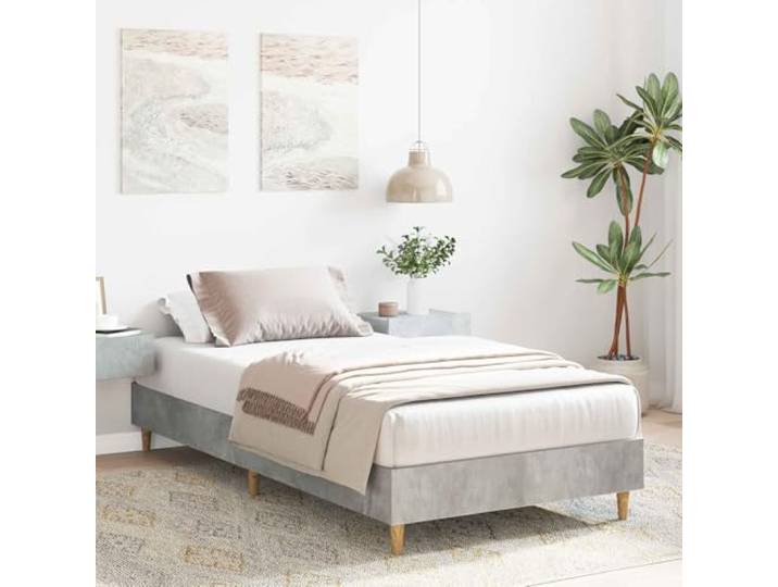 RJPLMFV Bettgestell, grau, Beton, Holz, Technik Minimalistisches Design, inklusive Latten, einfache Pflege, Montage für zwei Personen
