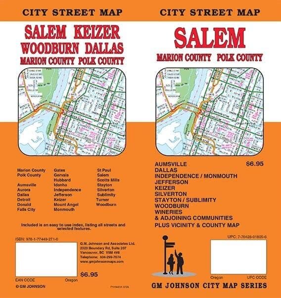 Plan des rues - Comtés de Salem, Marion et Polk (Oregon)   GM Johnson