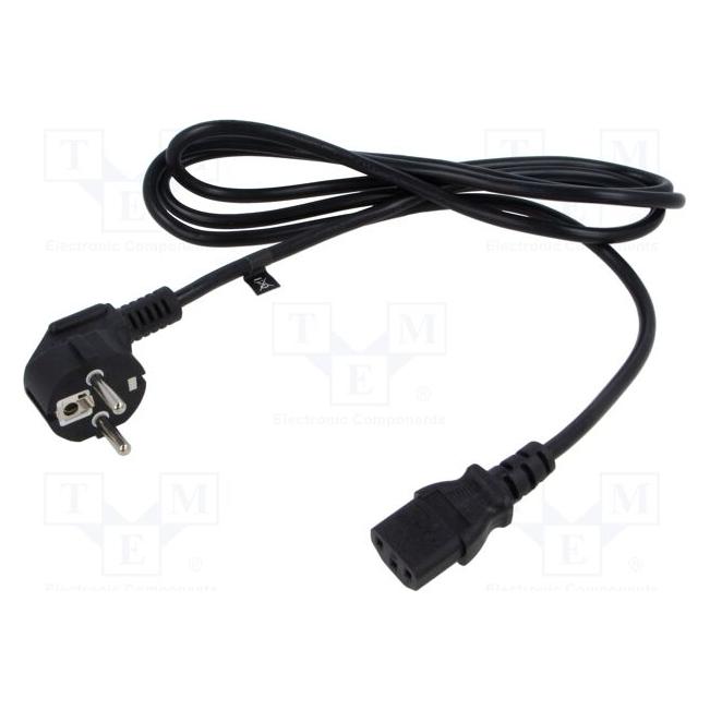 MPL POSAC-C13-EUL18: POS AC cable C13-YJT3(10A)-CEE7/7-YJ-03-90?(10A) H03VV-F3G0,75 L=1800 black (1.80 m) (POSAC-C13-EUL18)