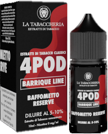 La Tabaccheria Baffometto Reserve 4pod Barrique Line Aroma Concentrato 10ml Tabacco Virginia Cavendish Latakia Barrique