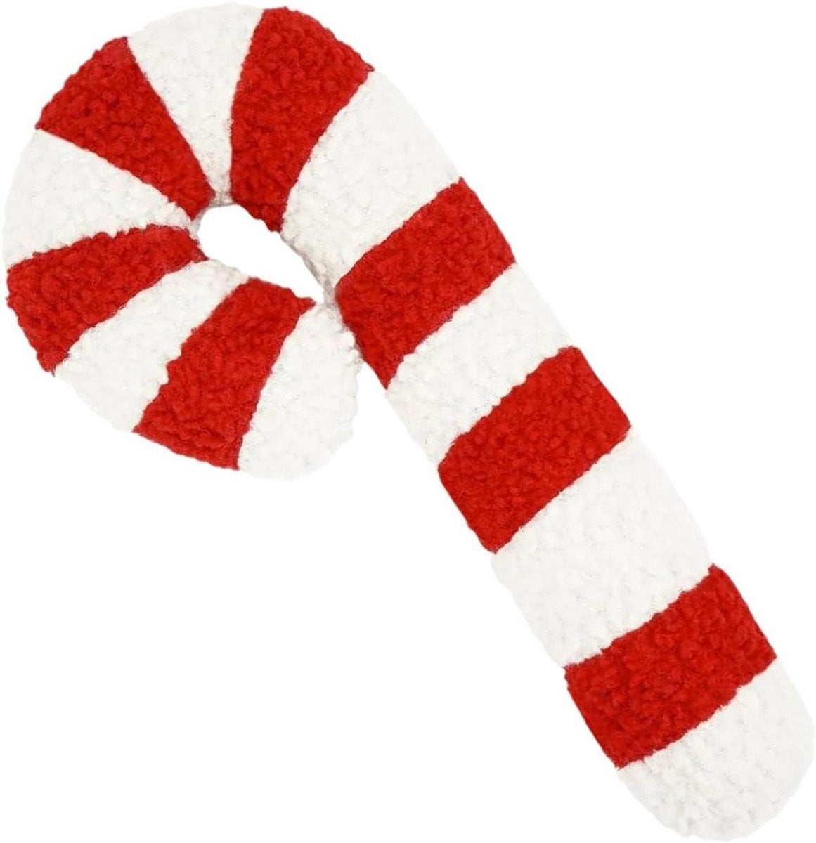 Kerstsnoepkussen snoepriet en lolly decoratie in rood en wit, 50 cm