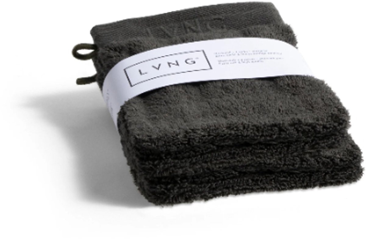 LVNG Set van 4 handdoeken van 100% biologisch katoen - Antraciet