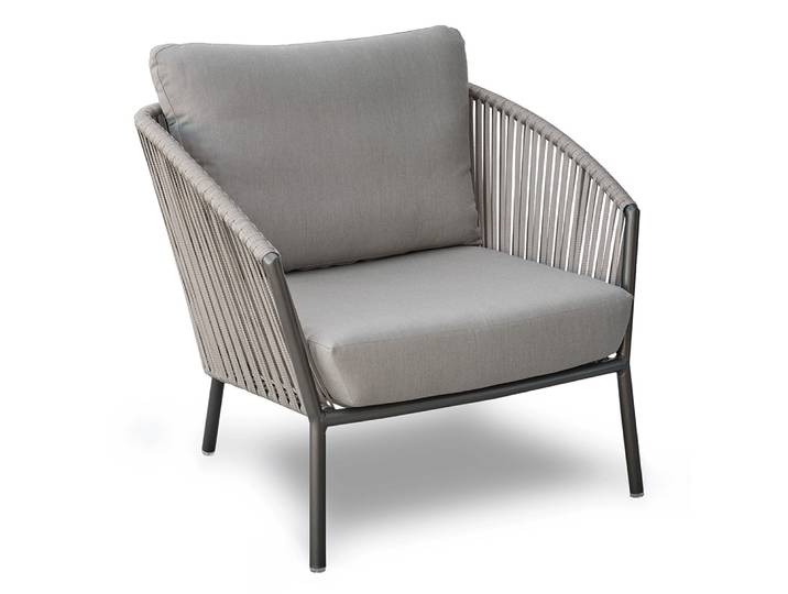 Stern Lounge Sessel Cliff Aluminium anthrazit Gurt salt Textilen