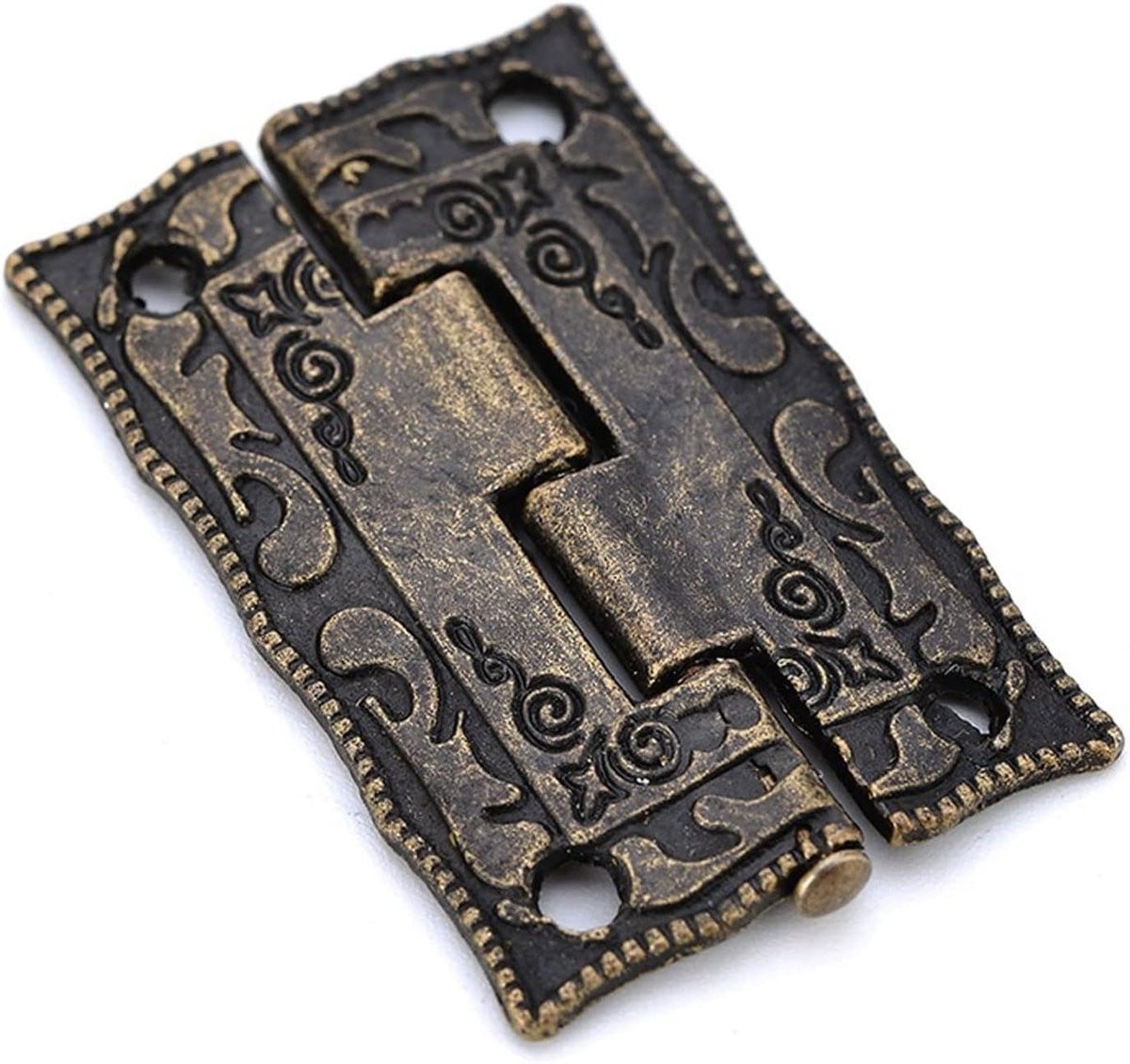 Antieke decoratieve scharnieren voor meubels, 2 stuks, brons