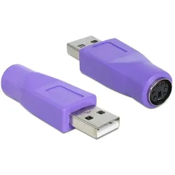 DeLOCK 65461 Kabeladapter USB-A PS/2 Violett