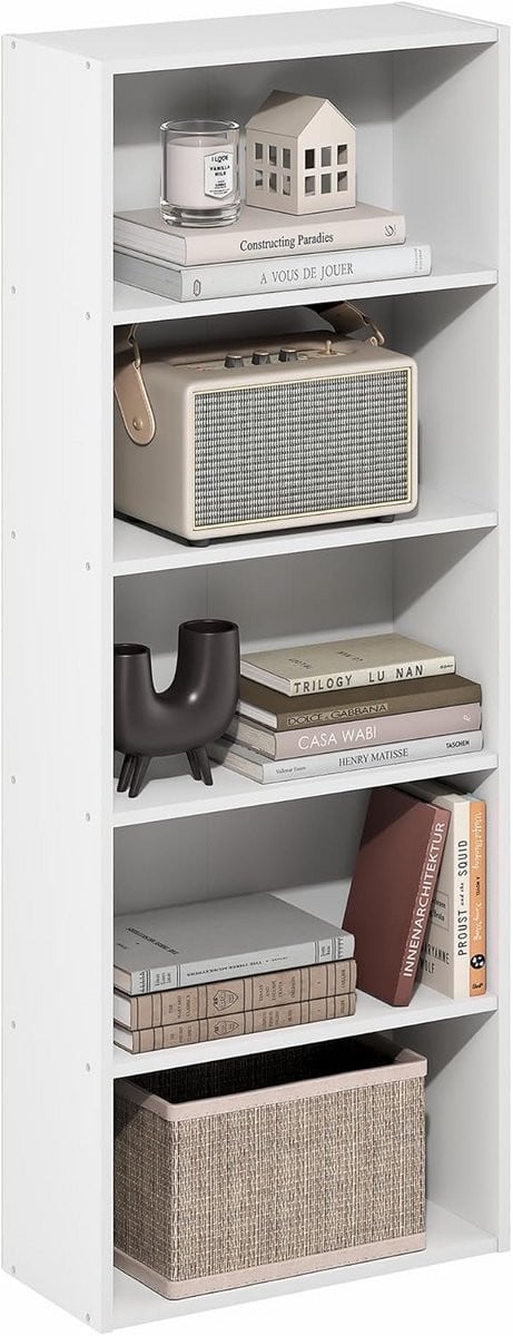Compacte 5-laagse open boekenkast voor boeken en decoratie