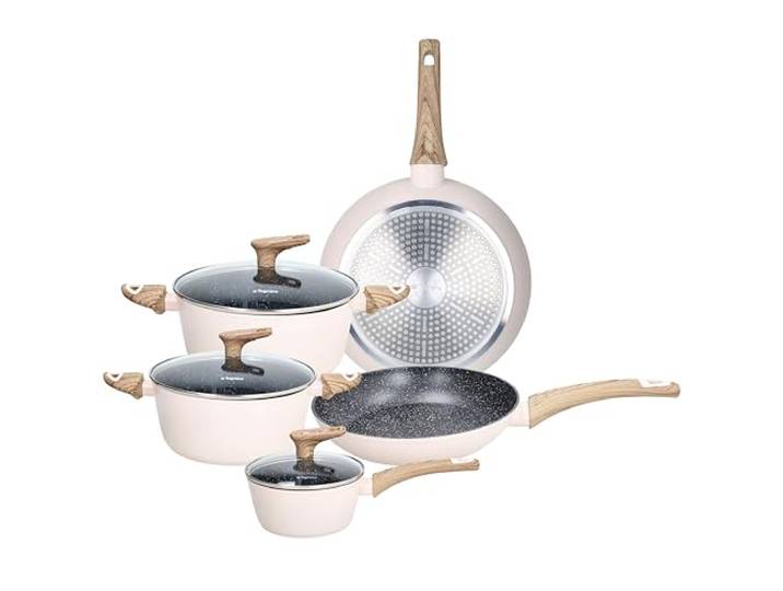 Tognana Vanilla, 8-teiliges Topf- und Pfannenset, Aluminium, Beige