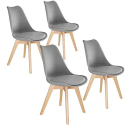tectake Esszimmerstühle Frederikke - 4er Set grau
