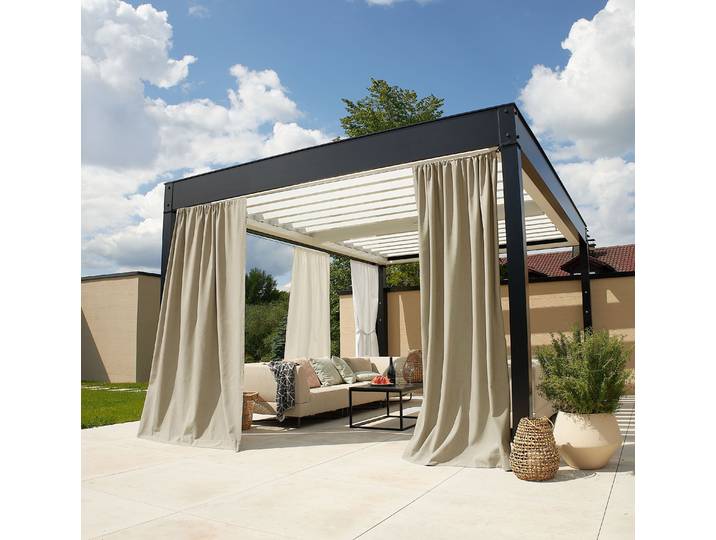 Vorhang nach Mass NEUTEX FOR YOU Outdoorvorhang SOLERO , beige, B:152cm H:150cm, Jacquard, Obermaterial: 100% Polyacryl, Gardinen nach Mass, Vorhang nach Mass, Uni Outdoorvorhang mit leichter Struktur