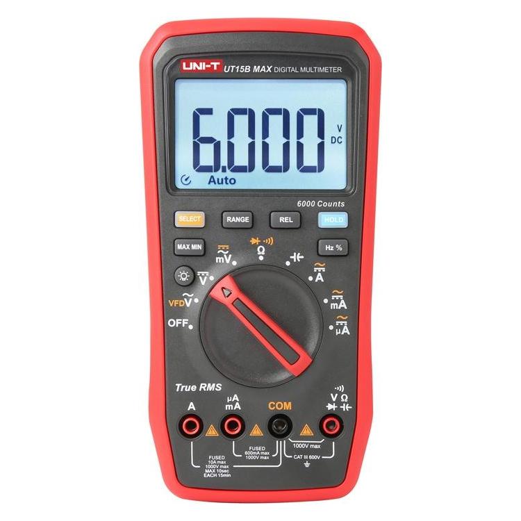 Uni-T True RMS UT15B MAX Digital Multimeter (CAT III 600V, Hand-Multimeter) (UT15B MAX)