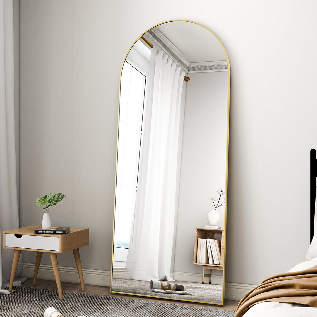 GLSLAND Aluminium Flat Mirror Gold 180.3cm H x 76.2cm W