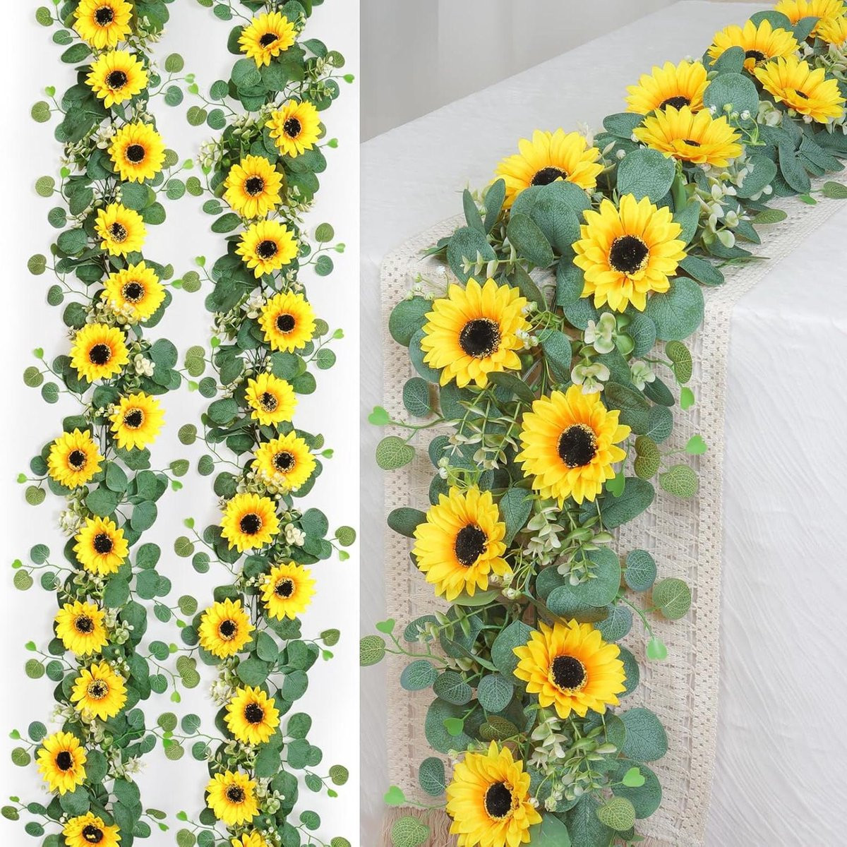 Zonnebloemslinger Geel - Kunstbloemen Decoratie - 2 meter - UV-bestendig en waterdicht