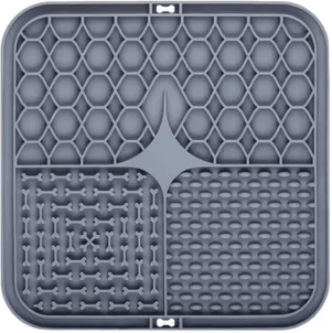 Inspire Picks Silicone Dog Lick Mat Anti Slip Slow Feeder & Bath Distraction Training Mat gray 1pc