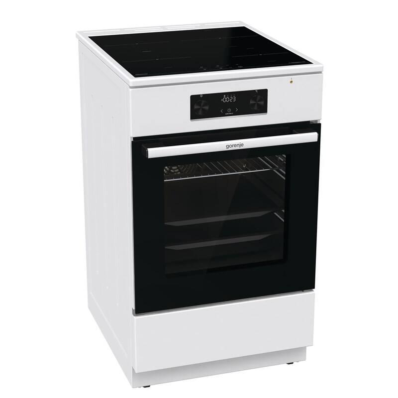 Gorenje G600 Elektroherd, 50 cm, Freistehender Herd, Weiß, Touchsteuerung, Metall, LED, Glas
